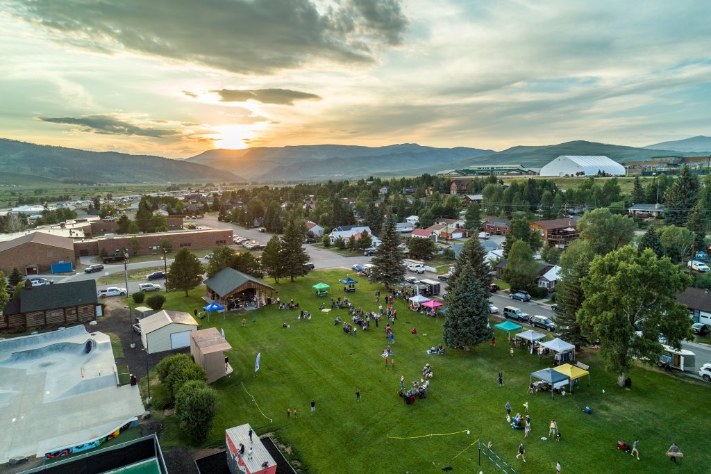 aerial view of Granby, Colorado in Grand County