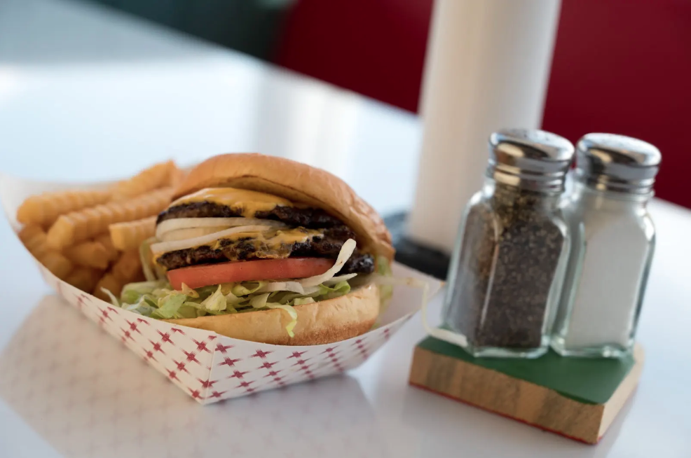 Cheeseburger with fries at Debbie’s Drive-In in Grand County.